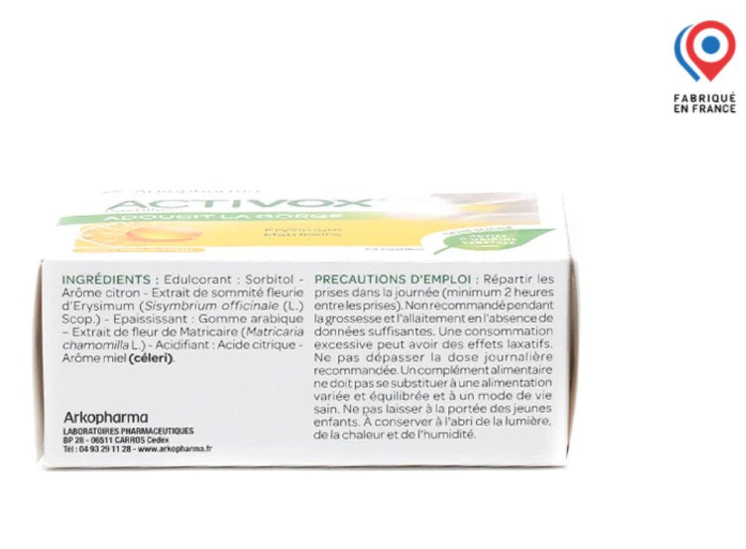 Arkopharma Activox Honey Lemon Aroma 24 Lozenges