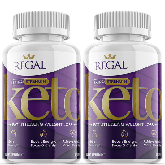 (2 Pack) Regal - Keto Supplement for Weight Loss - Energy & Focus Boosting Dietary Supplements for Weight Management & Metabolism - Advanced Fat Burn Raspberry Ketones Pills - 120 Capsules - Nutricity.com.au