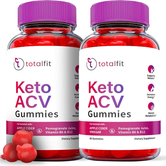 (2 Pack) Total Fit Keto ACV Gummies - Apple Cider Vinegar Supplement for Weight Loss - Energy & Focus Boosting Dietary Supplements for Weight Management & Metabolism - Fat Burn - 120 Gummies - Nutricity.com.au