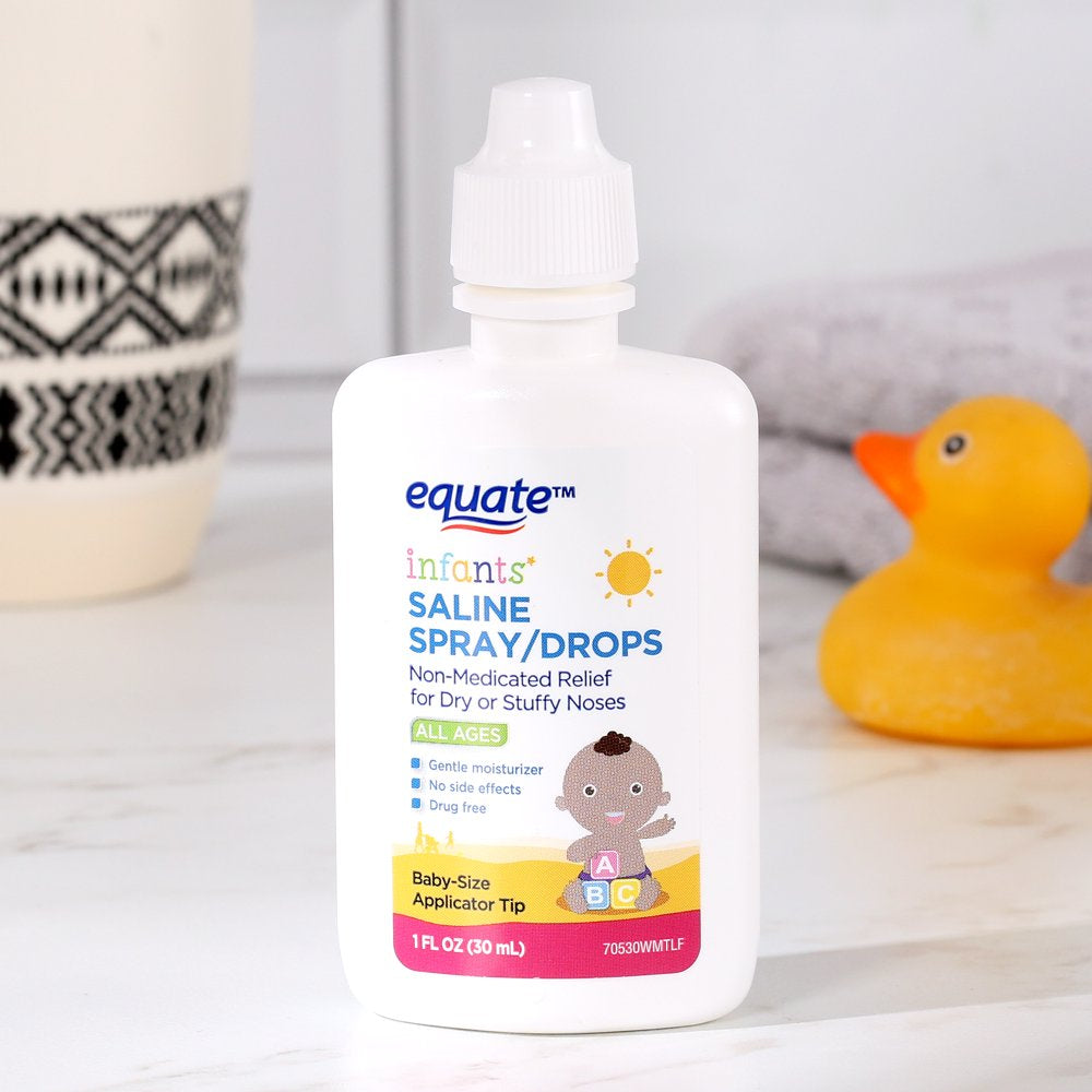 Equate Infants' Drug and Alcohol Free Saline Spray/Drops, All Ages, 1 Fl Oz