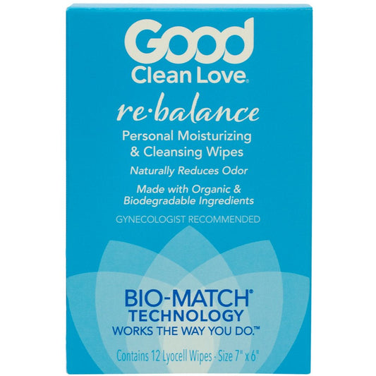 Good Clean Love: Rebalance Personal Moisturizing & Cleansing Wipes, Naturally Reduces Odor & Supports Vaginal Health, Ph-Balanced Feminine Hygiene Product, Singles 12 Ct