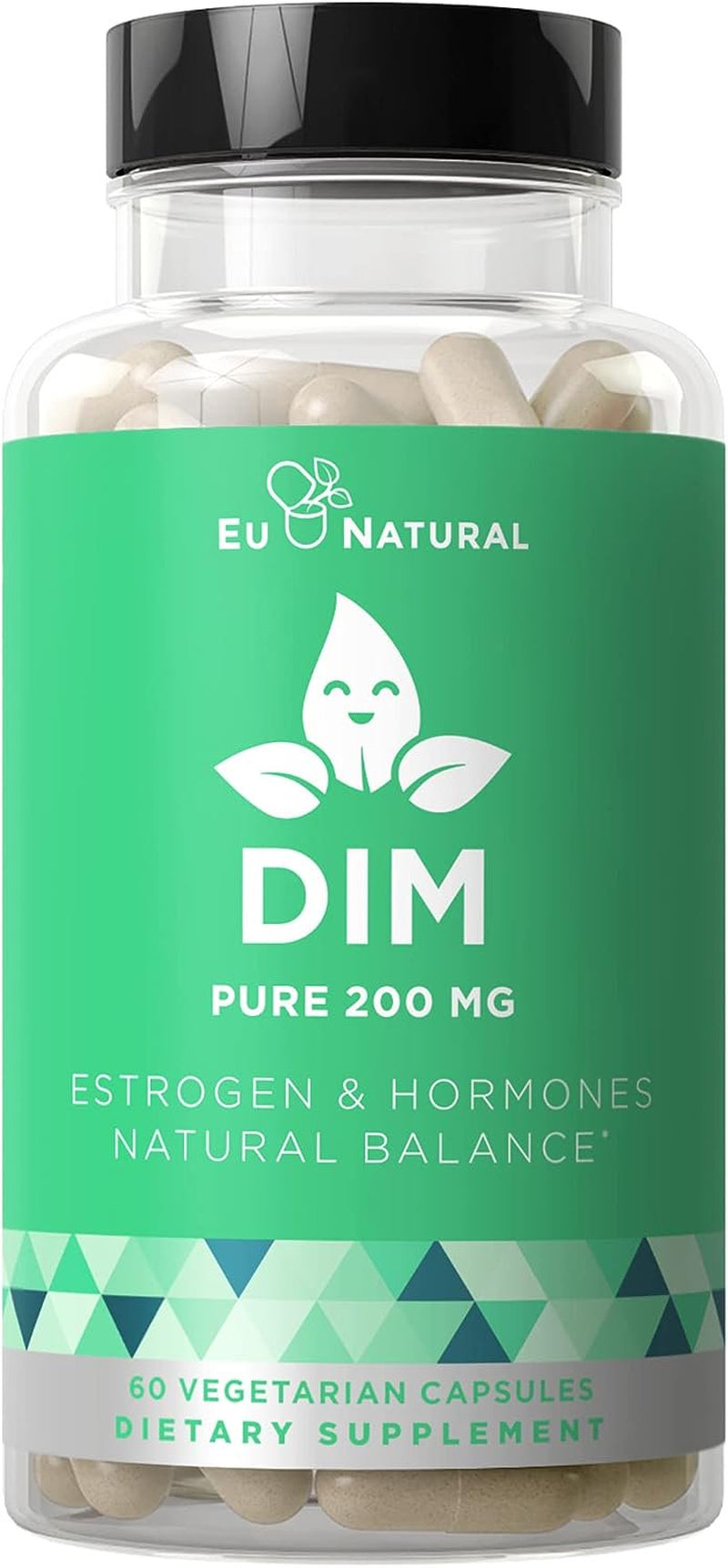 DIM Supplement Pure 200 Mg – Energy Fatigue and Stress Relief, Estrogen Balance, Menopause & Hot Flashes, Hormonal Support for Women – Enhanced Bioavailability Bioperine – 60 Vegan Soft Capsules