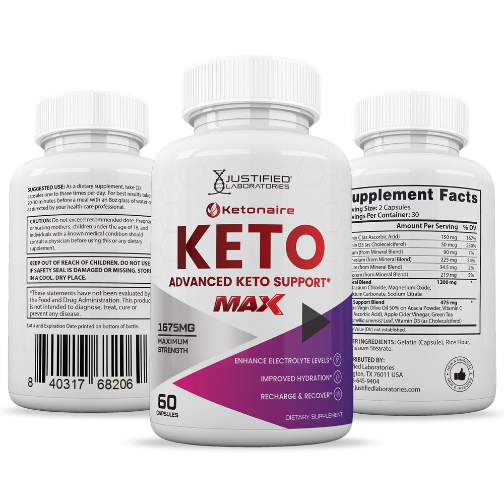 (2 Pack) Ketonaire Keto ACV MAX Pills 1675Mg Alternative to Gummies Dietary Supplement 120 Capsules - Nutricity.com.au