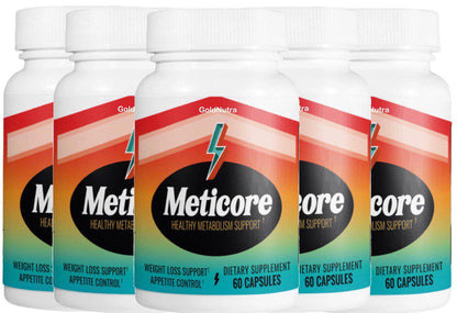 (5 Pack) Meticore Metabolism Pills for Weight Management, Ketogenic Supplement