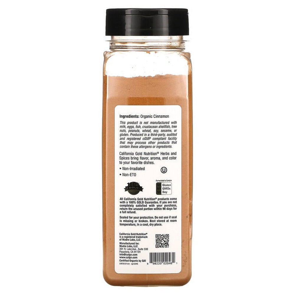 California Gold Nutrition, FOODS - Organic Saigon Cinnamon, Ground, 16.5 Oz Pack of 4