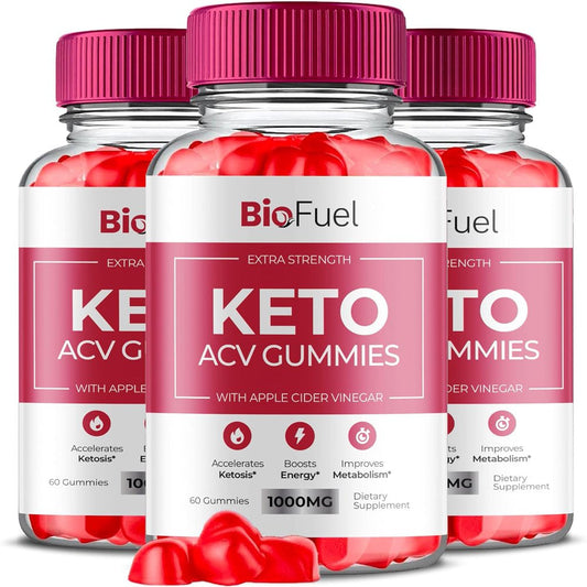 (3 Pack) Biofuel Keto ACV Gummies - Apple Cider Vinegar Supplement for Weight Loss - Energy & Focus Boosting Dietary Supplements for Weight Management & Metabolism - Fat Burn - 180 Gummies - Nutricity.com.au