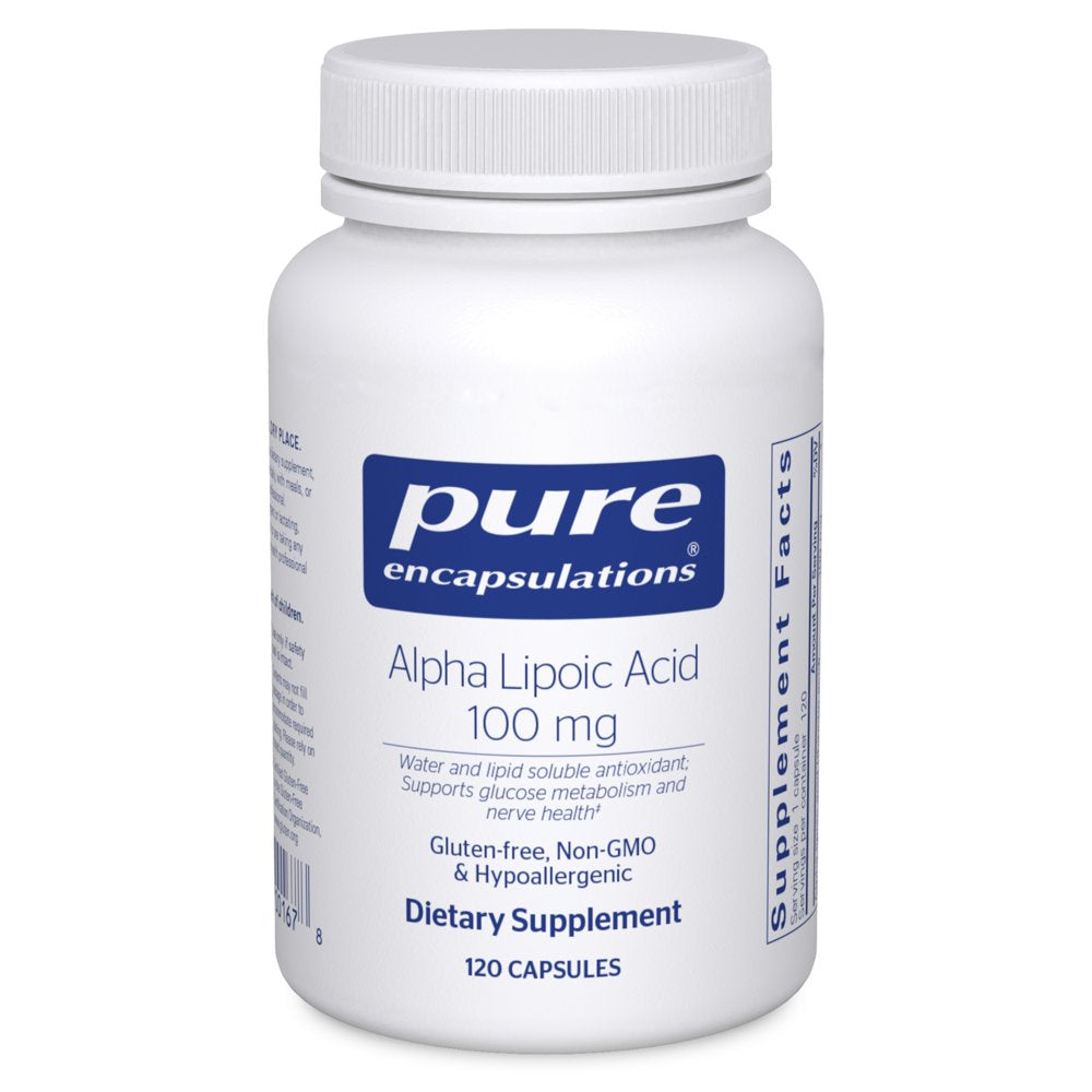 Pure Encapsulations Alpha Lipoic Acid 100 Mg | ALA Supplement for Liver Support, Antioxidants, Nerve and Cardiovascular Health, Free Radicals, and Carbohydrate Support* | 120 Capsules