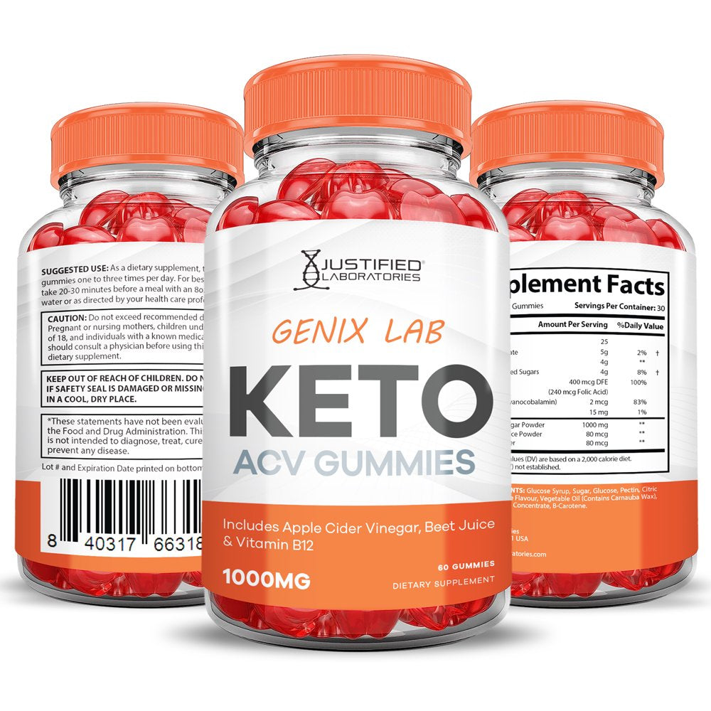 (5 Pack) Genix Lab Keto ACV Gummies 1000MG Dietary Supplement 300 Gummys