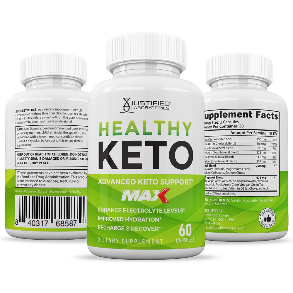 (2 Pack) Healthy Keto ACV MAX Pills 1675Mg Dietary Supplement 120 Capsules - Nutricity.com.au