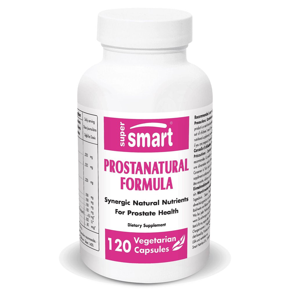 Supersmart - Prostanatural Formula - Prostate Supplement for Men - with Nettle, Beta Sitosterol, Saw Palmetto | Non-Gmo & Gluten Free - 120 Vegetarian Capsules