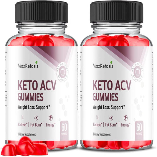 (2 Pack) Max Ketosis Keto ACV Gummies - Supplement for Weight Loss - Energy & Focus Boosting Dietary Supplements for Weight Management & Metabolism - Fat Burn - 120 Gummies - Nutricity.com.au