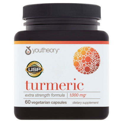 Youtheory Turmeric Vegetarian Capsules, 1,000 Mg, 60 Count