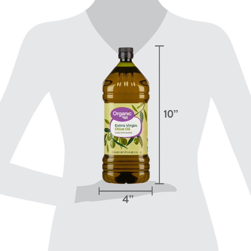 Great Value Organic Extra Virgin Olive Oil, 51 Fl Oz