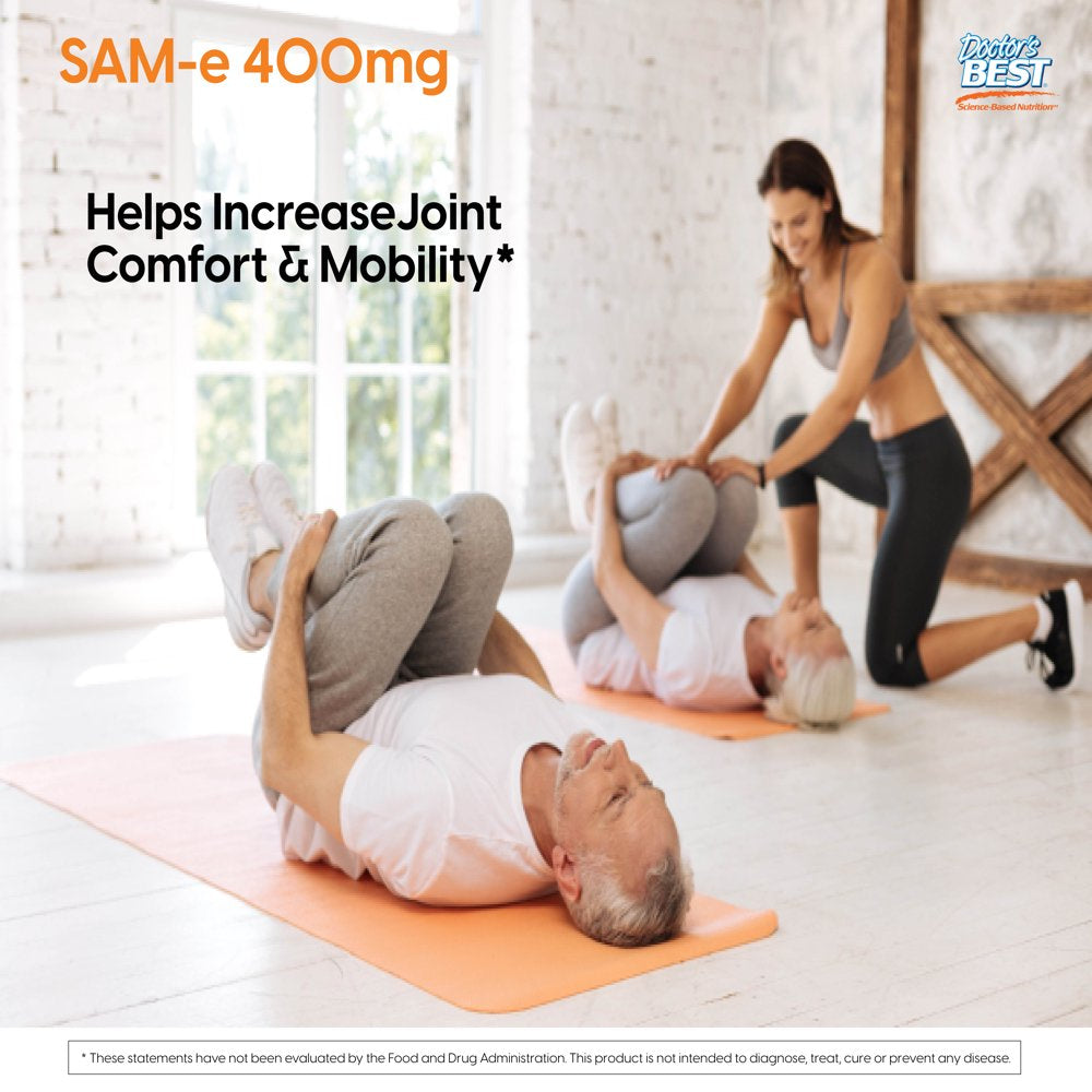 Doctor'S Best Sam-E 400 Mg, Vegan, Gluten Free, Soy Free, Mood and Joint Support, 60 Enteric Coated Tablets