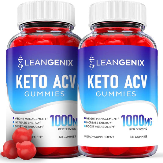 (2 Pack) Leangenix Keto ACV Gummies - Apple Cider Vinegar Supplement for Weight Loss - Energy & Focus Boosting Dietary Supplements for Weight Management & Metabolism - Fat Burn - 120 Gummies - Nutricity.com.au