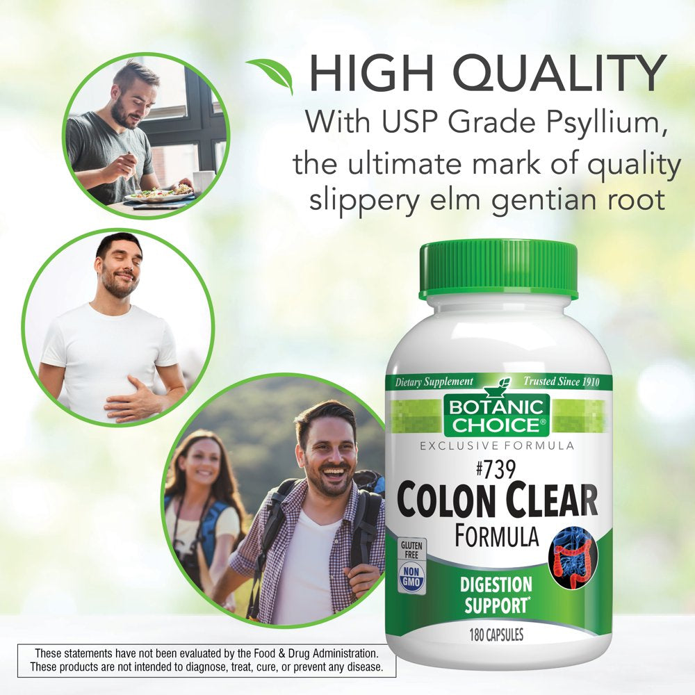 Botanic Choice No. 739 Colon Clear Formula Daily Colon Supplement, 180 Ct