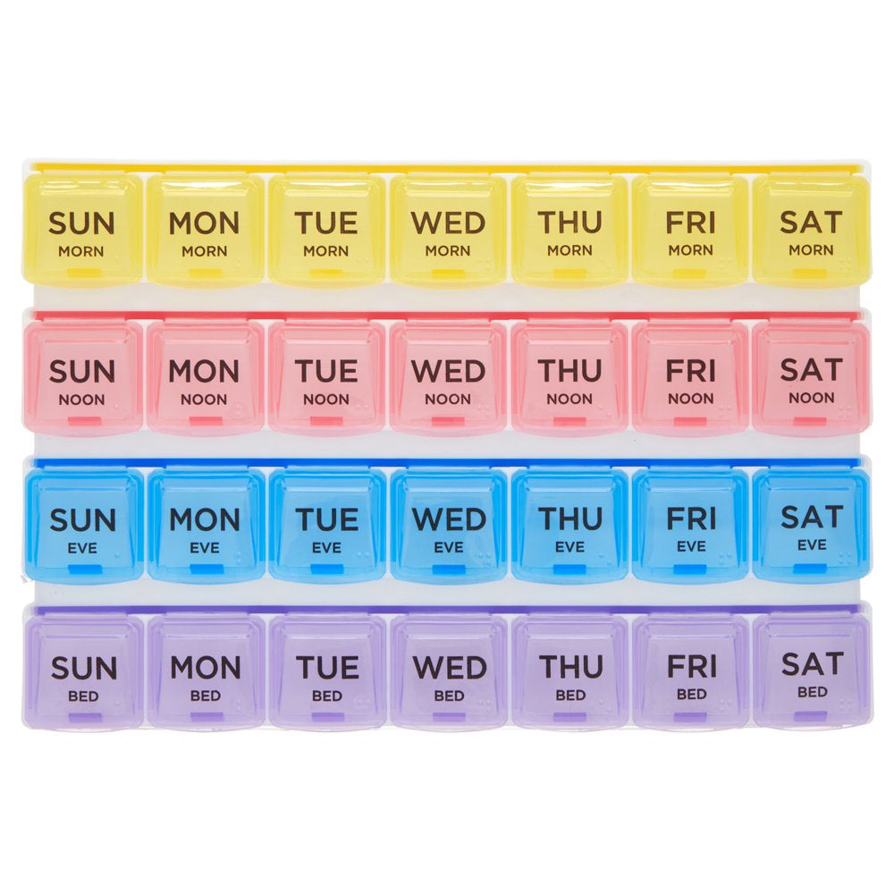 Equate 4-A-Day Pill Planner, 1 Week, 8.5"