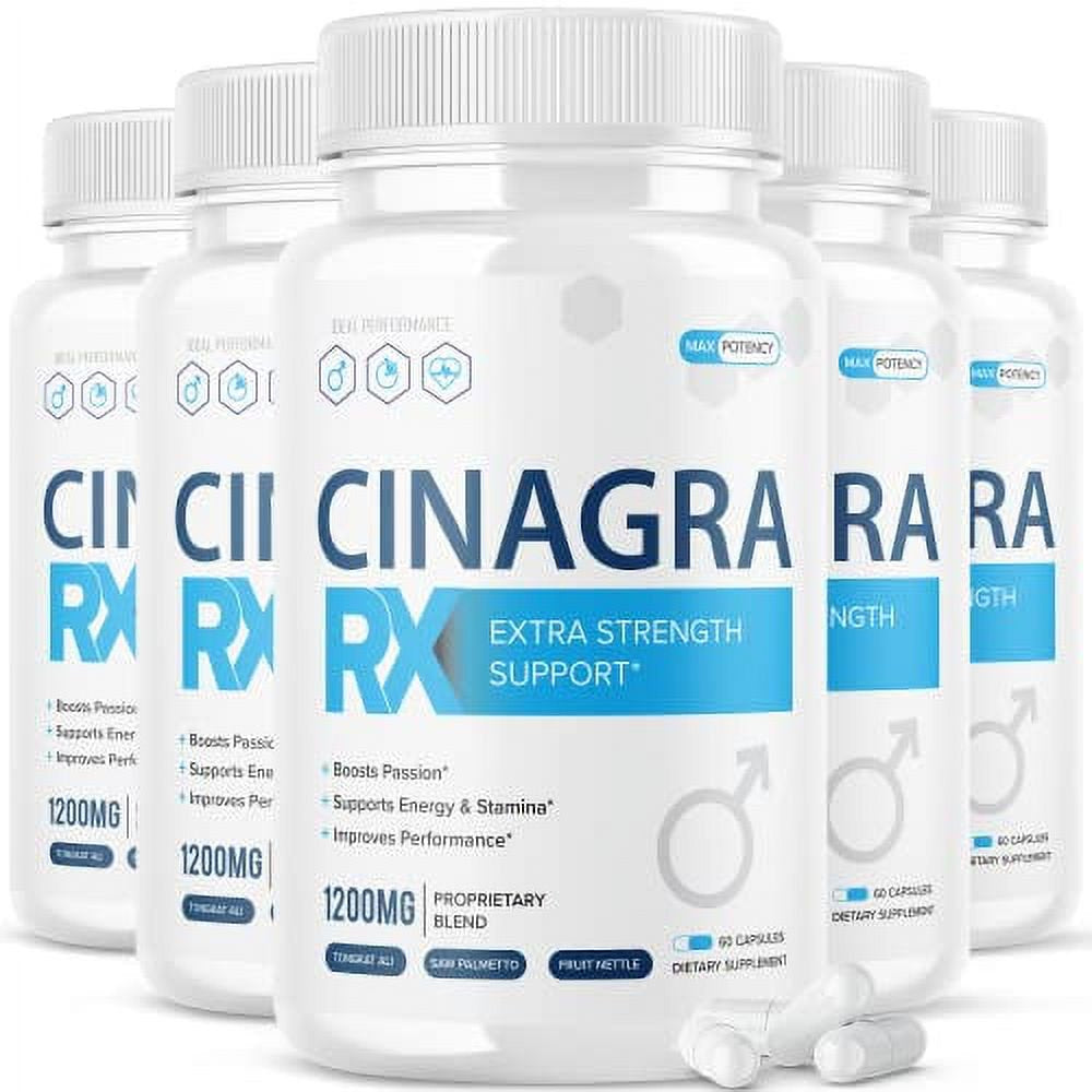 Cinagra RX Extra Strength Support Male Dietary Supplement (5 Pack - 300 Capsules)