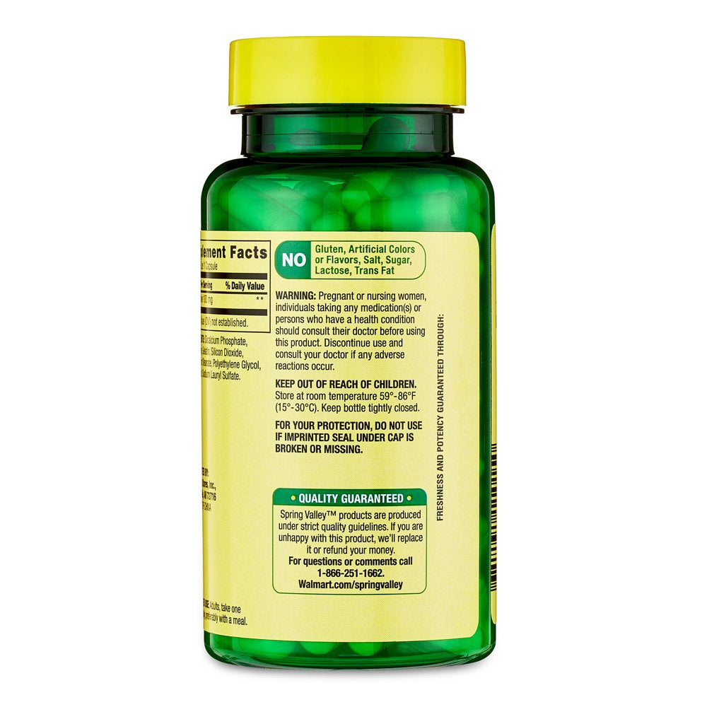 Spring Valley L-Theanine Capsules Dietary Supplement, Unflavored, 100 Mg, 100 Count