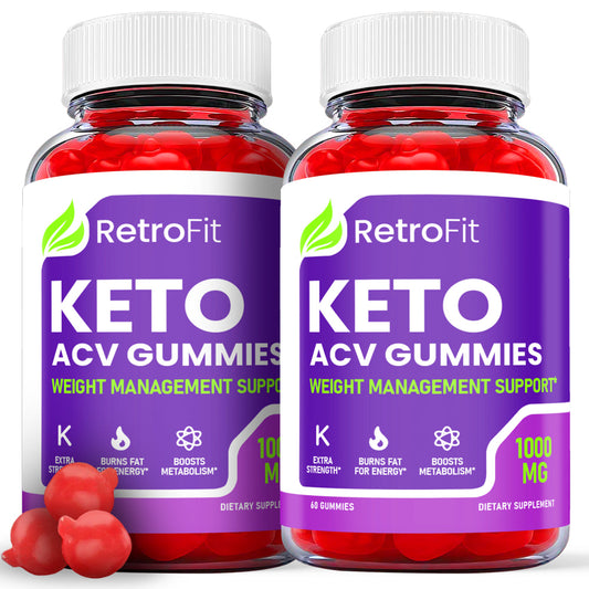 (2 Pack) Retro Fit Keto ACV Gummies - Supplement for Weight Loss - Energy & Focus Boosting Dietary Supplements for Weight Management & Metabolism - Fat Burn - 120 Gummies - Nutricity.com.au