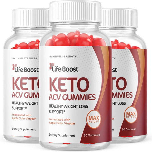 (3 Pack) Life Boost Keto ACV Gummies - Supplement for Weight Loss - Energy & Focus Boosting Dietary Supplements for Weight Management & Metabolism - Fat Burn - 180 Gummies - Nutricity.com.au
