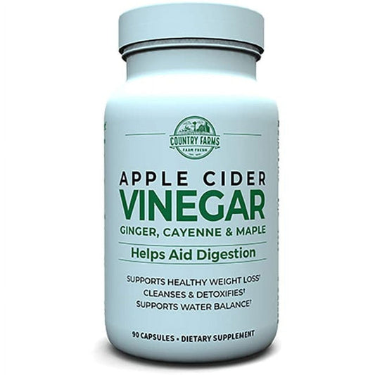 Country Farms Apple Cider Vinegar Capsules, 500 Mg, 90 Servings (Packaging May Vary)