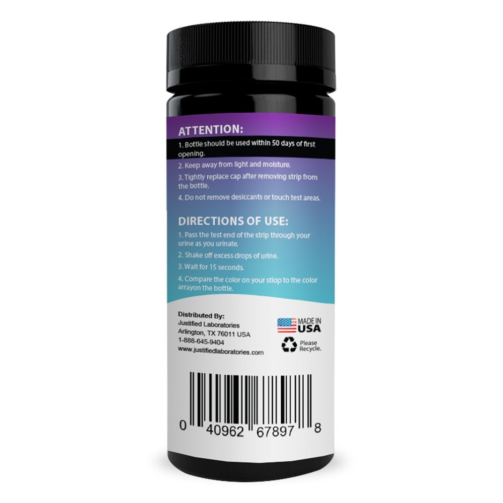 Justified Laboratories Keto Diet Drops Supplement Burn Shred Faster Ketosis Weight Loss & Keto Test Strips 100 Count