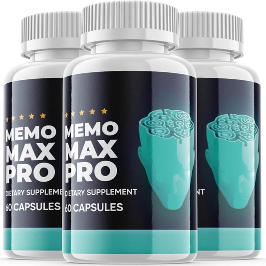 (3 Pack) Memo Max Pro - Brain Boost Supplement - Dietary Supplement for Focus, Memory, Clarity, & Energy - Advanced Cognitive Support Formula for Maximum Strength - 180 Capsules - Nutricity.com.au