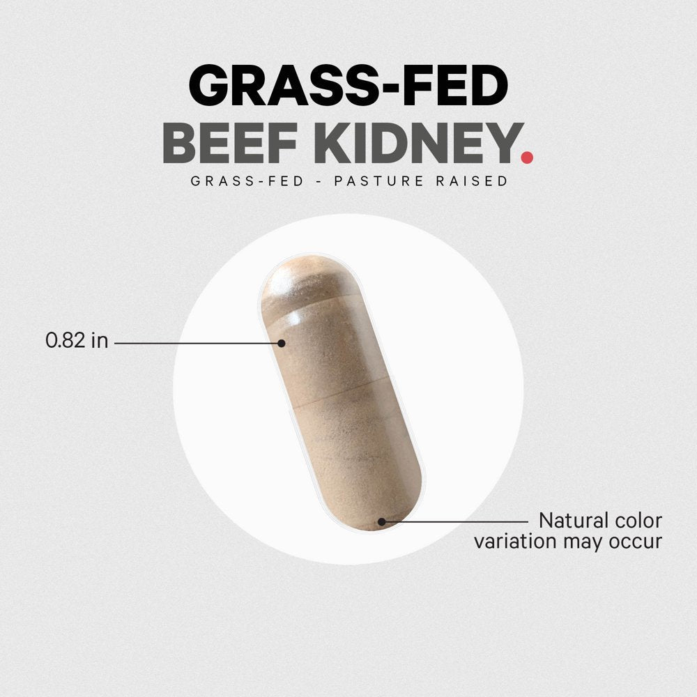 Codeage Grass-Fed Beef Kidney, Grass-Finished, Pasture-Raised, Non-Defatted Glandular Supplement, 180 Ct