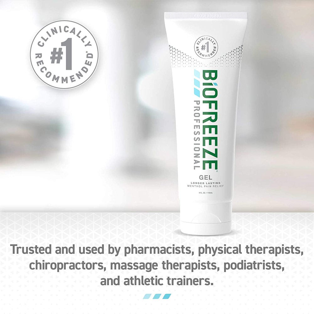 Biofreeze Professional Pain Relief Gel 4 Oz Tube Pack of 2