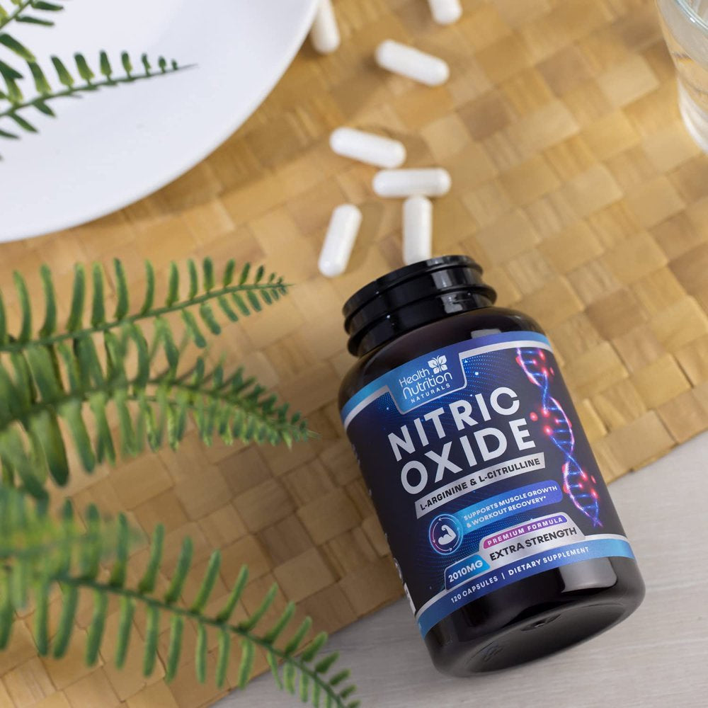 Extra Strength Nitric Oxide Supplement L Arginine 3X Strength - Citrulline Malate, AAKG, Beta Alanine - Premium Muscle Supporting Nitric Booster for Energy & Strength to Train Harder - 120 Capsules