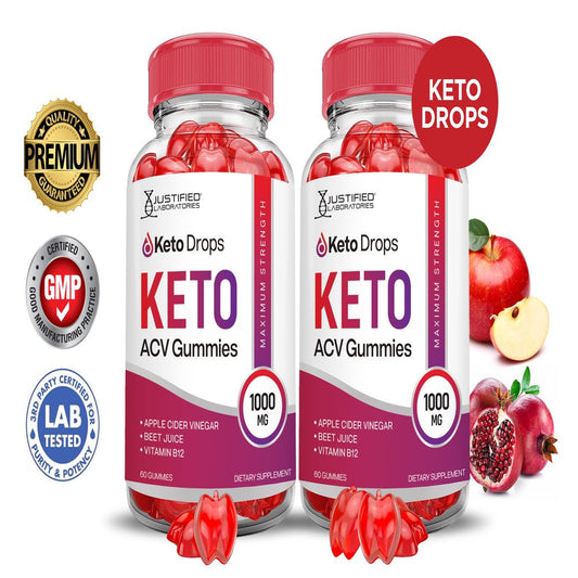 (2 Pack) Keto Drops Keto ACV Gummies 1000MG Dietary Supplement 120 Gummys - Nutricity.com.au