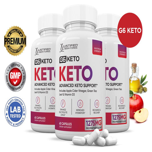 (3 Pack) G6 Keto ACV Pills 1275Mg Alternative to Gummies Dietary Supplement 180 Capsules - Nutricity.com.au