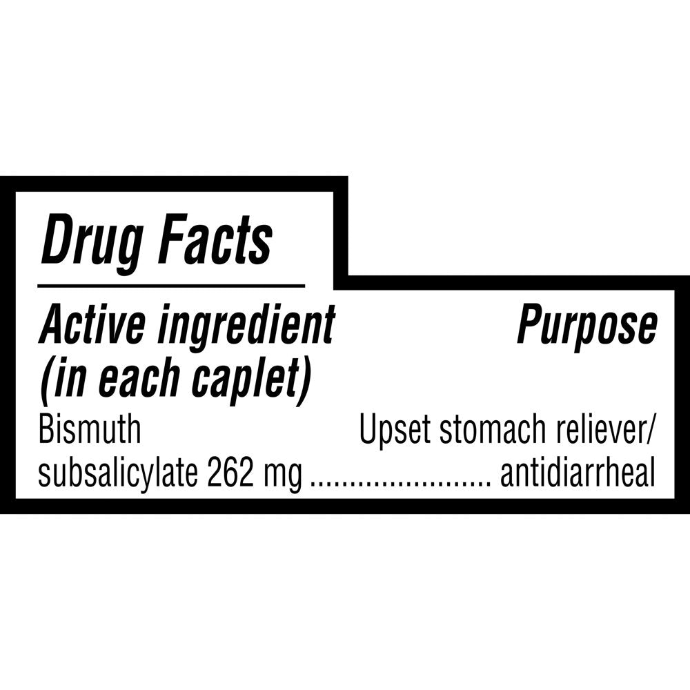 Equate Stomach Relief Caplets, 262 Mg, 40 Count