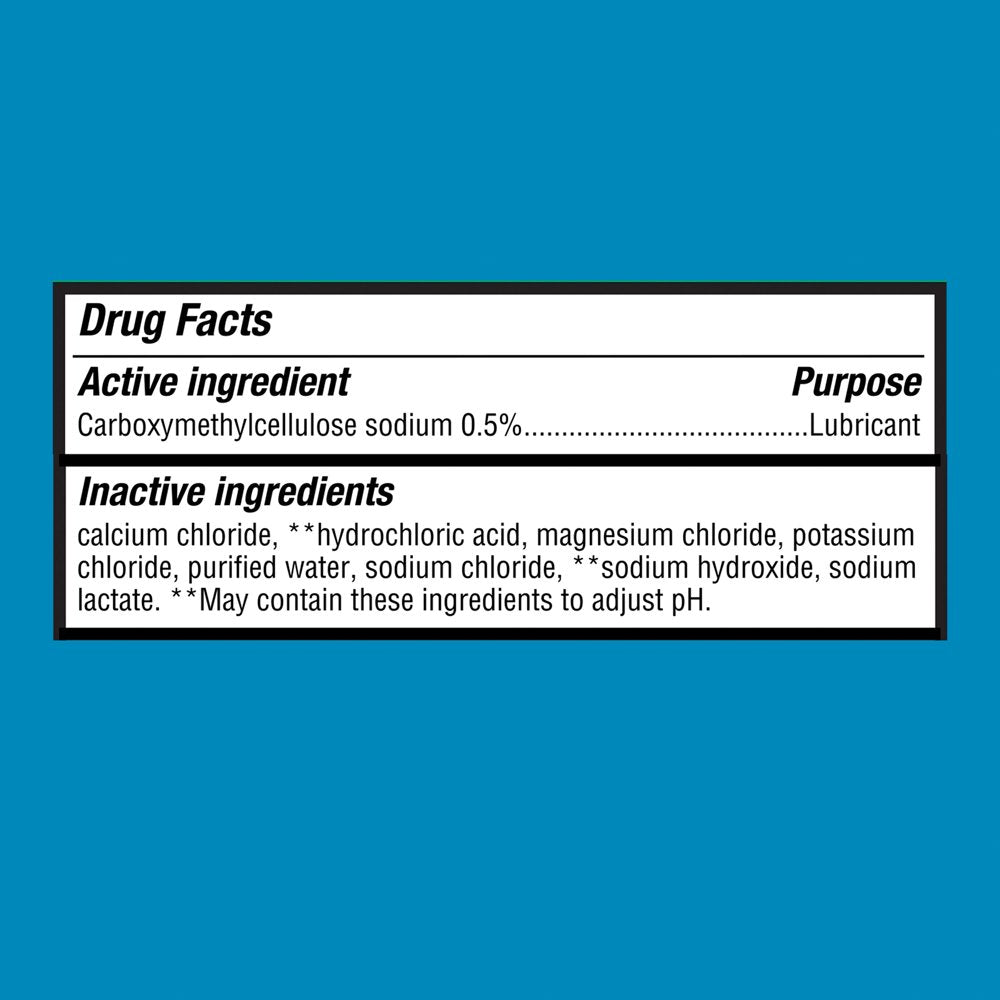 Equate Restore plus Carboxymethylcellulose Sodium Lubricant Eye Drops, 0.1 Fl Oz, 70 Count