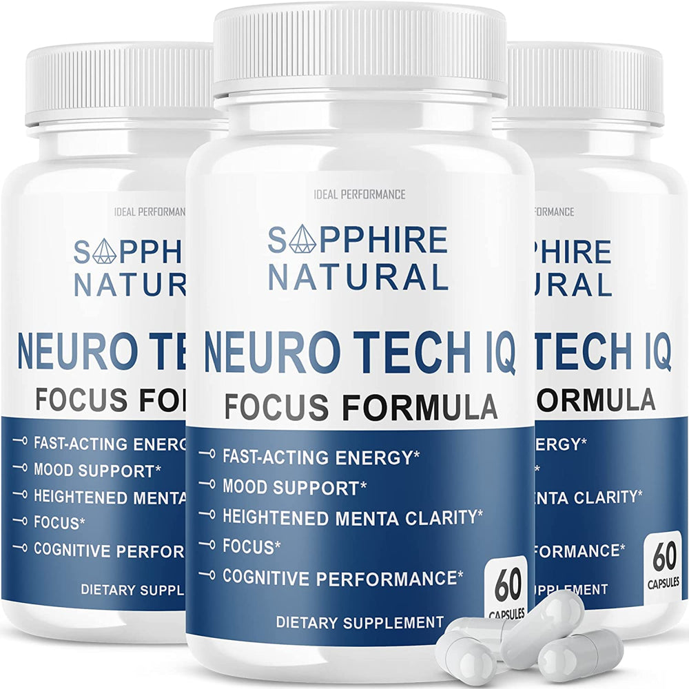 (3 Pack) Neuro Tech IQ Brain Supplement Neurotech Iq Focus Formula Pills (180 Ca - Nutricity.com.au