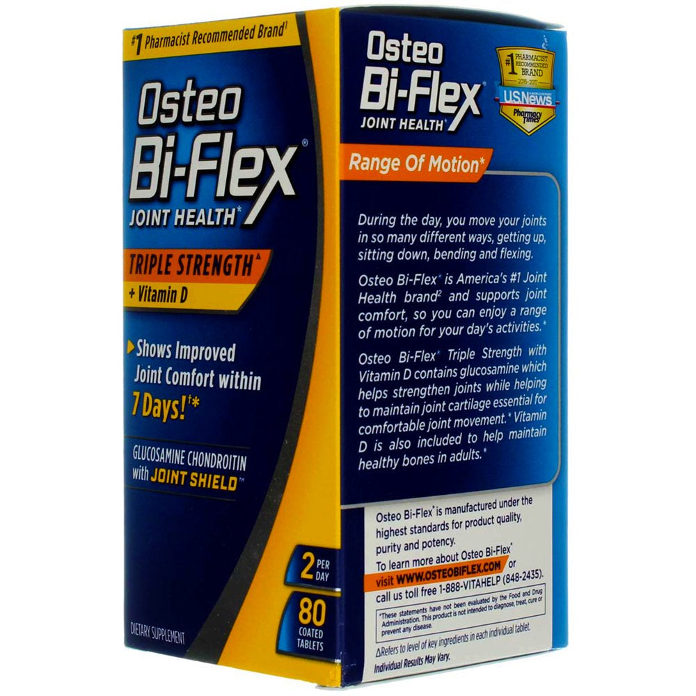 Osteo Bi-Flex Joint Shield Formula with Vitamin D Advanced Triple Strength Caplets - 80 Ea, 2 Pack