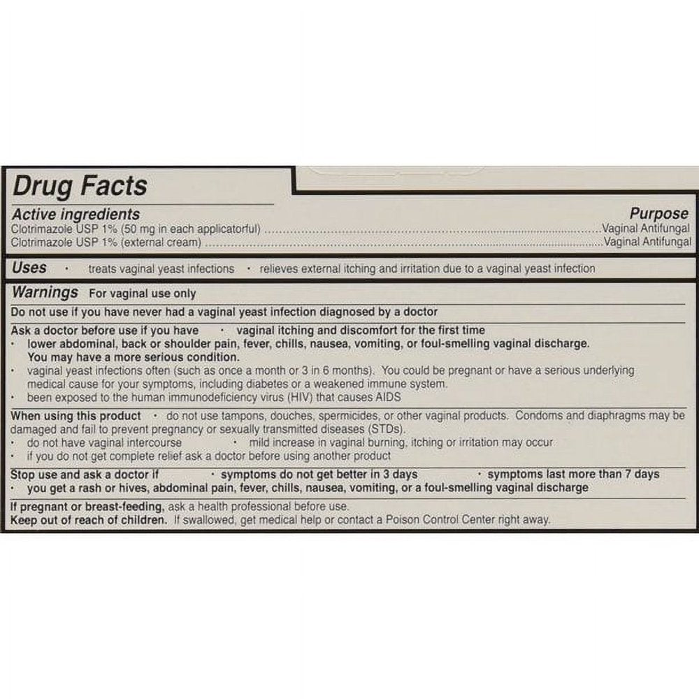 Clotrimazole Vaginal Usp 1% Cream for Vaginal Yeast Infection - 45 Gm