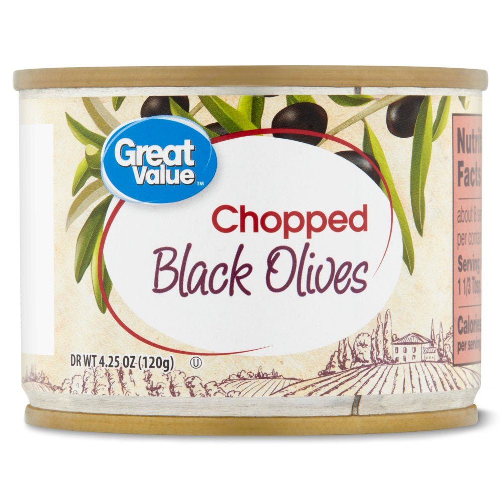 Great Value Chopped Black Olives, 4.25 Oz