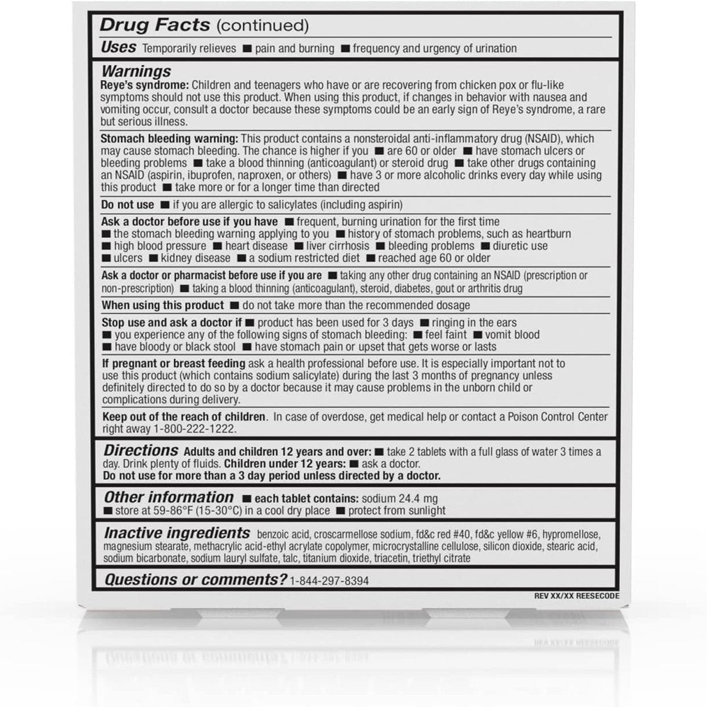 Cystex UTI Pain Relief, Maximum Strength Urinary Tract Infection Treatment, Relieves Pain & Urgency of Urinating, 48 Ct