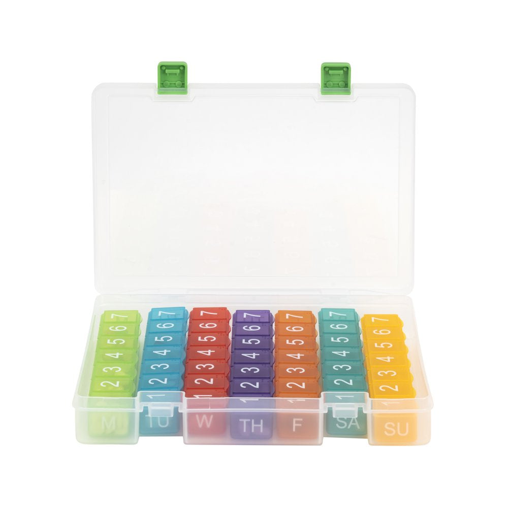 E-Pill 7 Times a Day X 7 Day Weekly Pill Organizer with Clear Case