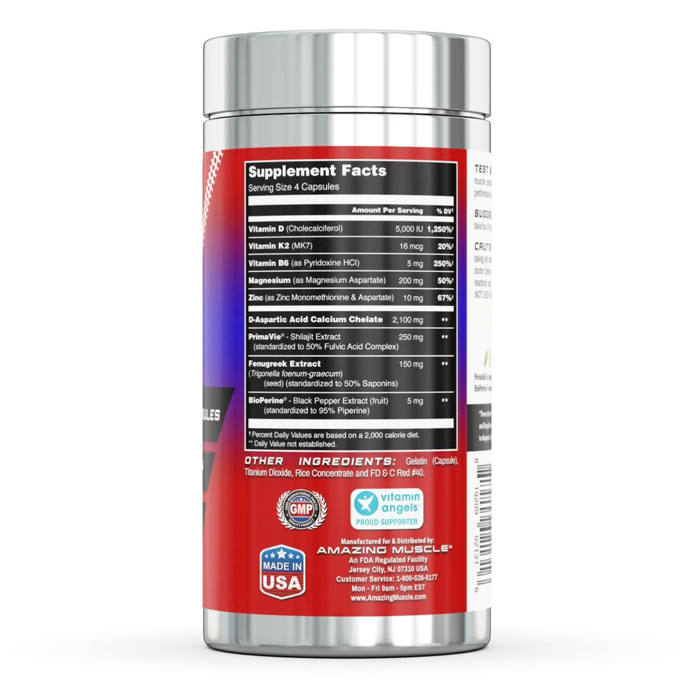 Amazing Muscle Testosterone Booster - 120 Capsules