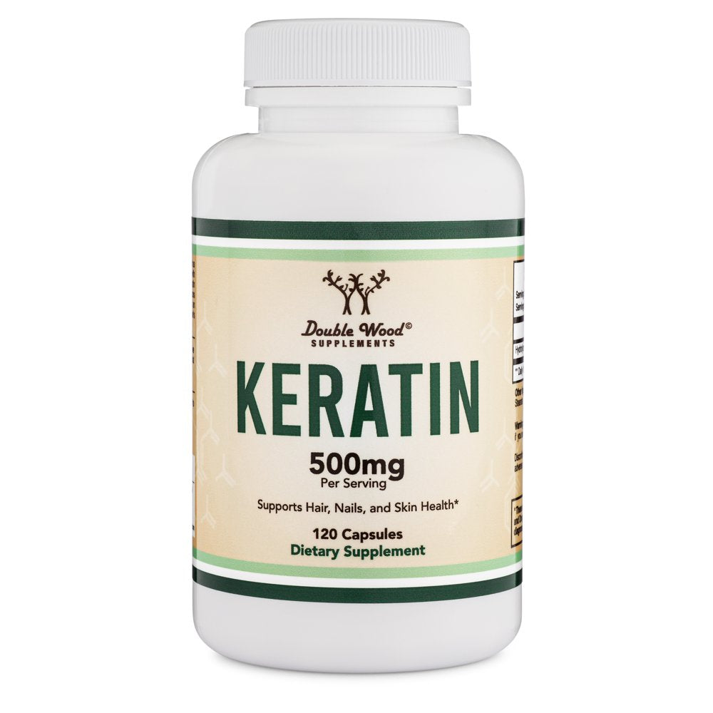 Keratin Hair Growth Vitamin 500Mg per Serving, 120 Pills Keratin Hair Treatment for Men and Women Vital Protein for Hair, Skin, and Nails by Double Wood Supplements