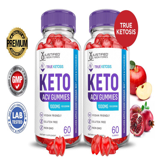(2 Pack) True Ketosis Keto ACV Gummies 1000MG Dietary Supplement 120 Gummys - Nutricity.com.au