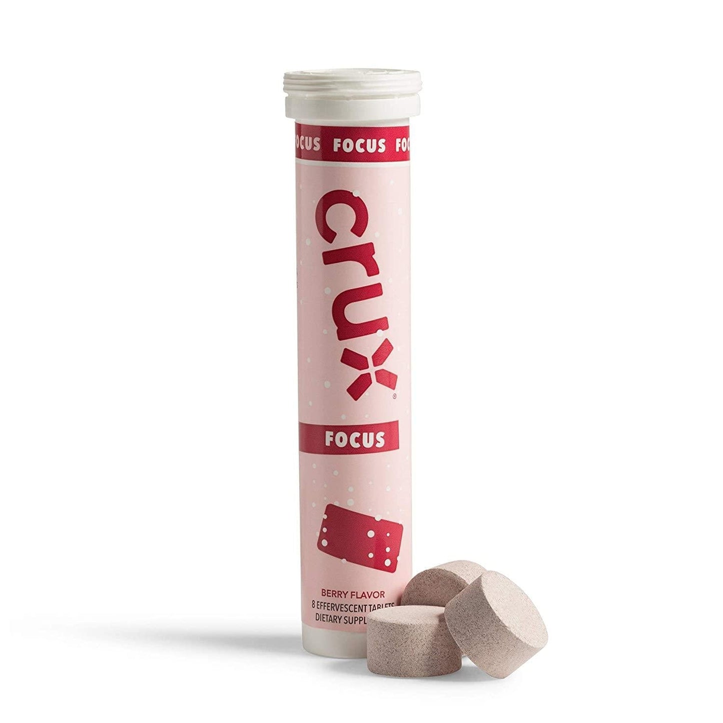 crux FOCUS - Effervescent Drink Tablets for Memory and Brain Focus Including Acetyl L-Carnitine, L-Theanine, and Ashwagandha for a Daily Memory Booster (1 Tube - 8 Servings Per Tube)