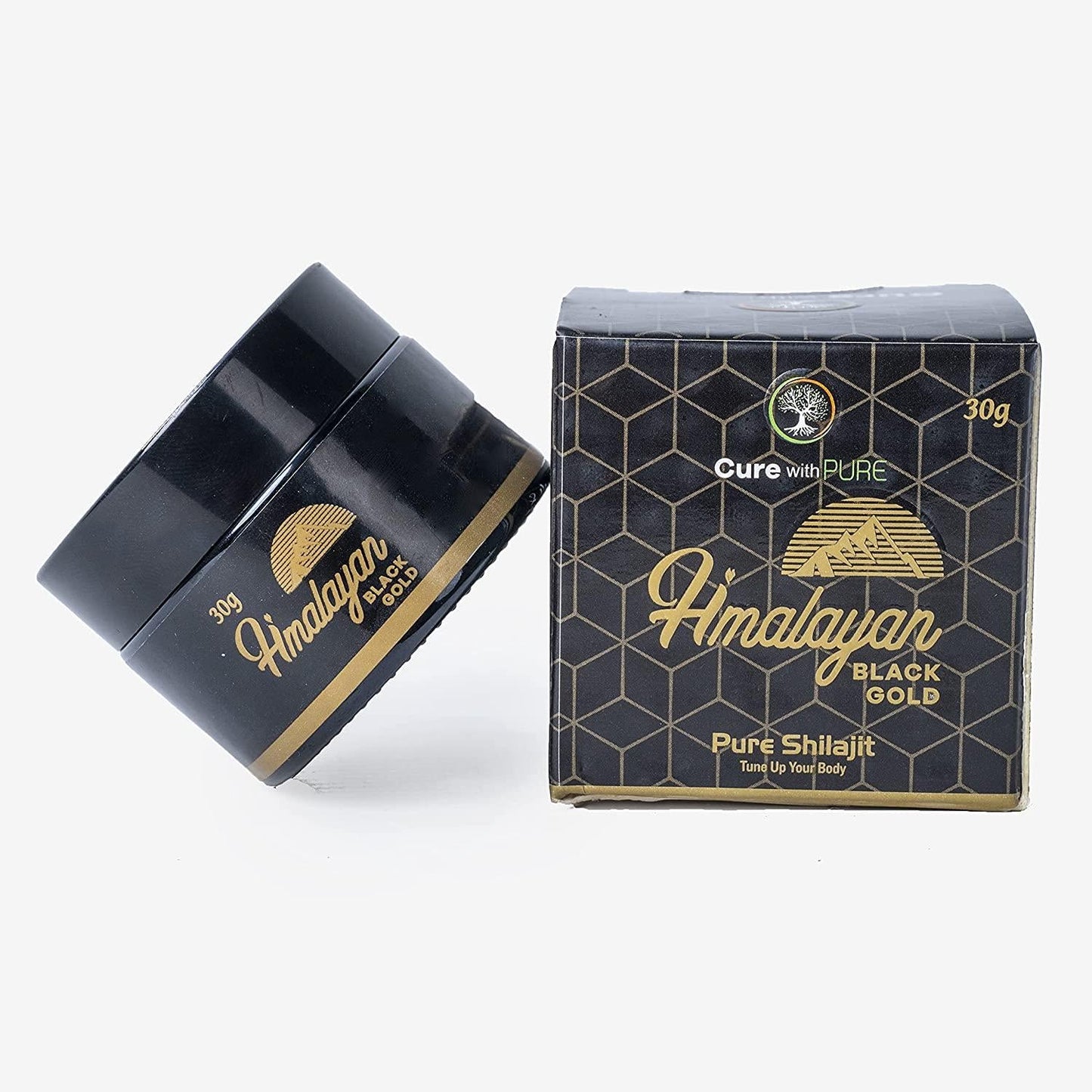 cure with pure Shilajit, Soft and Potent 1 oz/30 Gram Shilajat Resin with Anti-Aging, High Nutritional Potency, Source of Fulvic Acid, Pure Black Resin/Gold (Pack of 1)