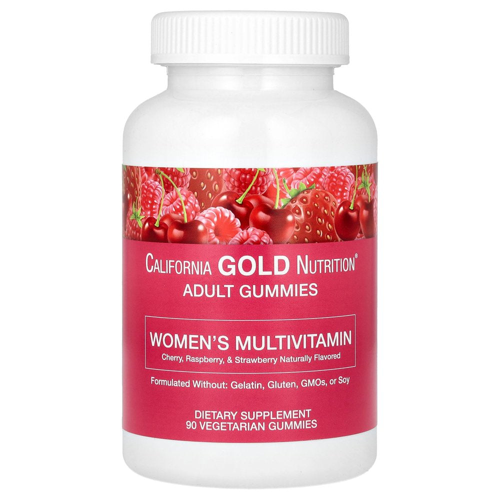 California Gold Nutrition Women’S Multivitamin Gummies, Natural Cherry, Strawberry, and Raspberry Flavored, 90 Gummies