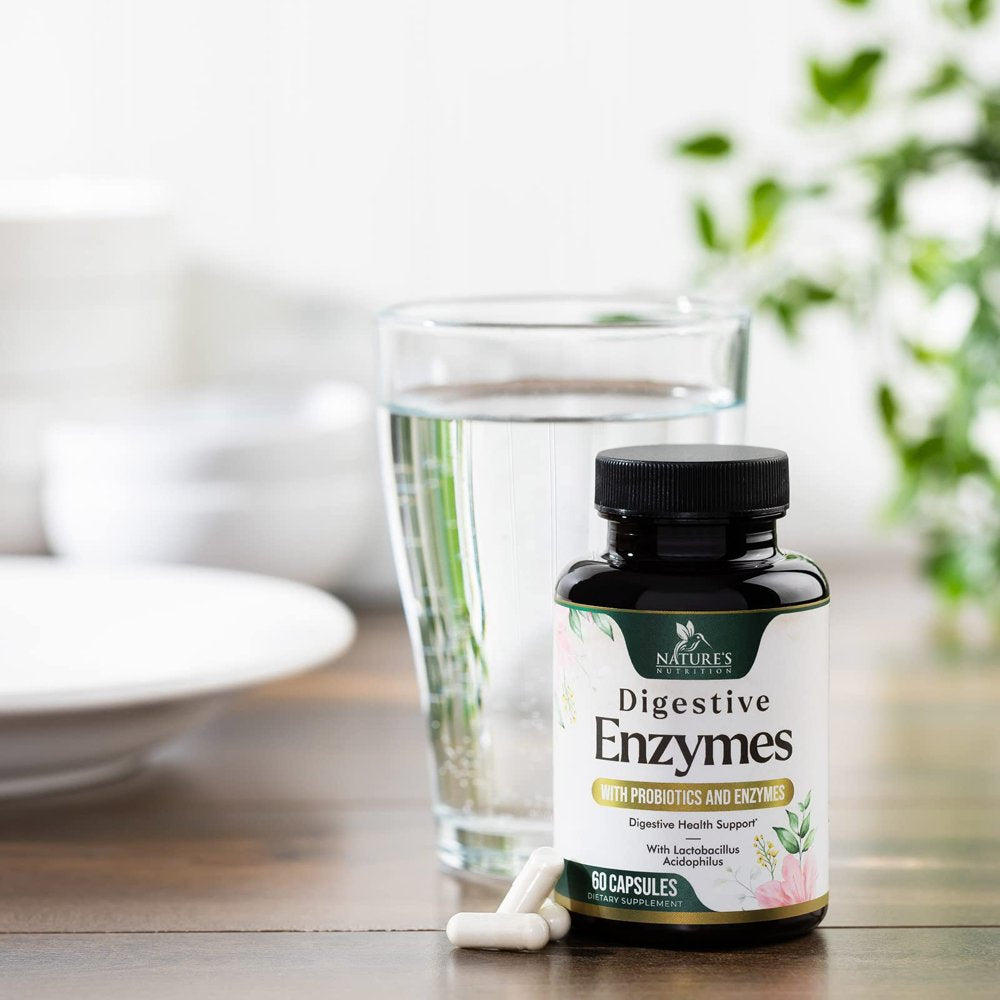 Digestive Enzymes with Probiotics and Bromelain - Extra Strength Digestive Enzyme Health Supplement for Women and Men - Supports Digestion, Gas, Bloating, and Gut Health, Non-Gmo - 60 Capsules