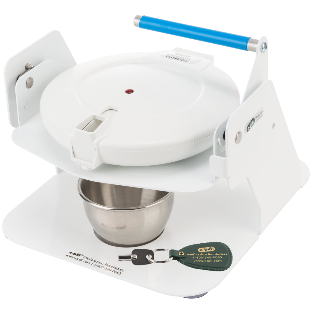 E-Pill Station - Locked Automatic Pill Dispenser with Tipper Base - White Lid