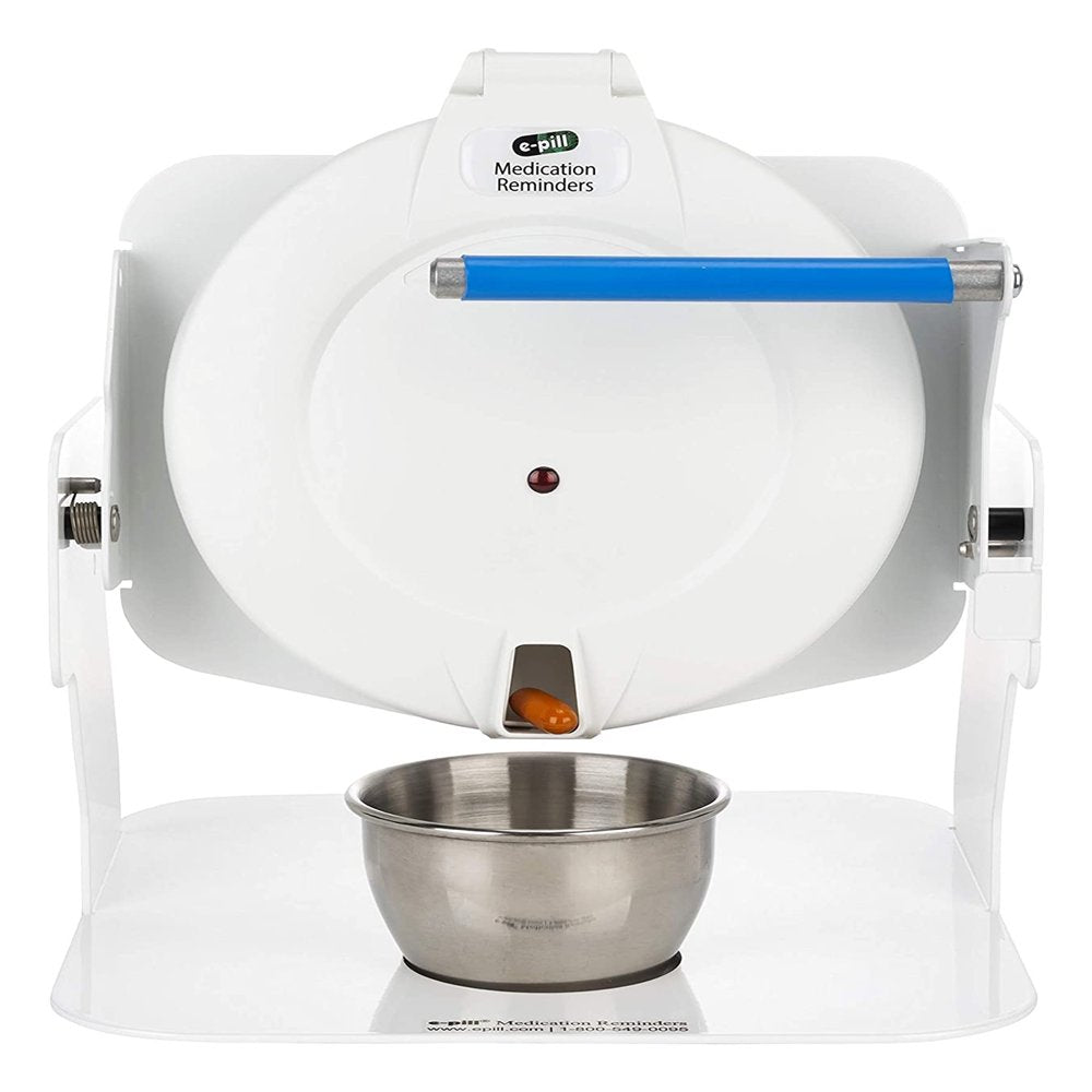 E-Pill Station - Locked Automatic Pill Dispenser with Tipper Base - White Lid